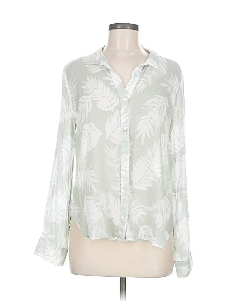 Pre-owned Bella Dahl Long Sleeve Blouse In White