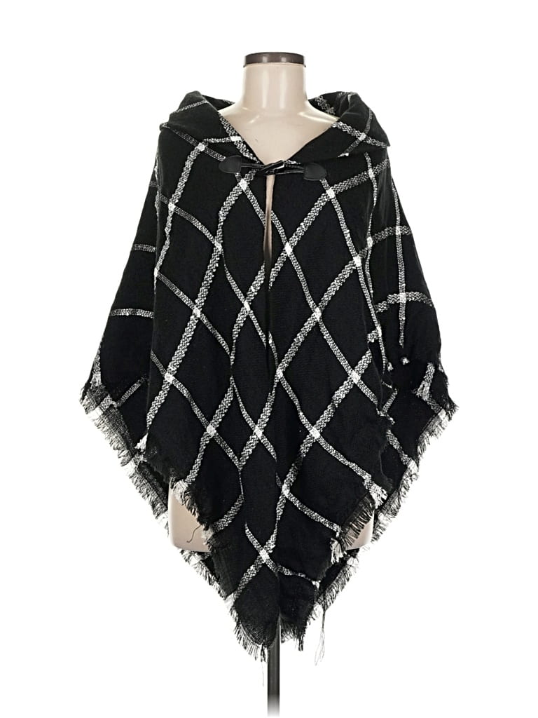Pre-owned Assorted Brands Poncho In Black