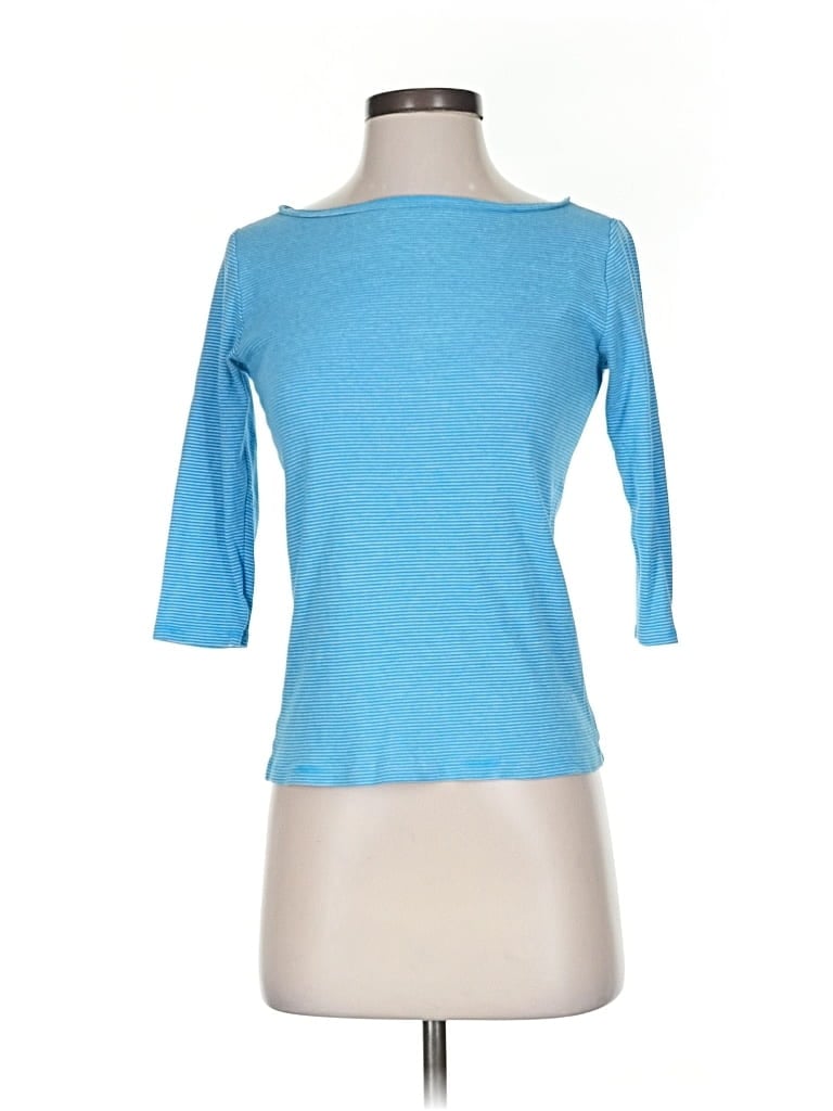 Pre-owned Ann Taylor 3/4 Sleeve T-shirt In Blue