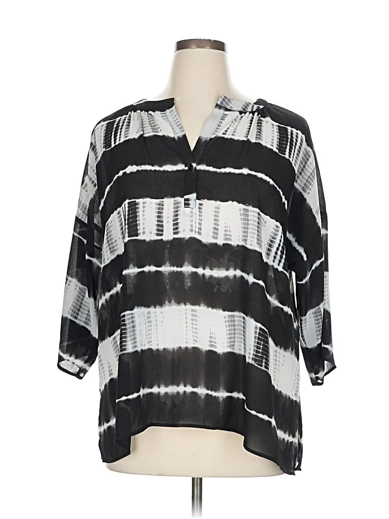 Pre-owned Vince Camuto 3/4 Sleeve Blouse In Black