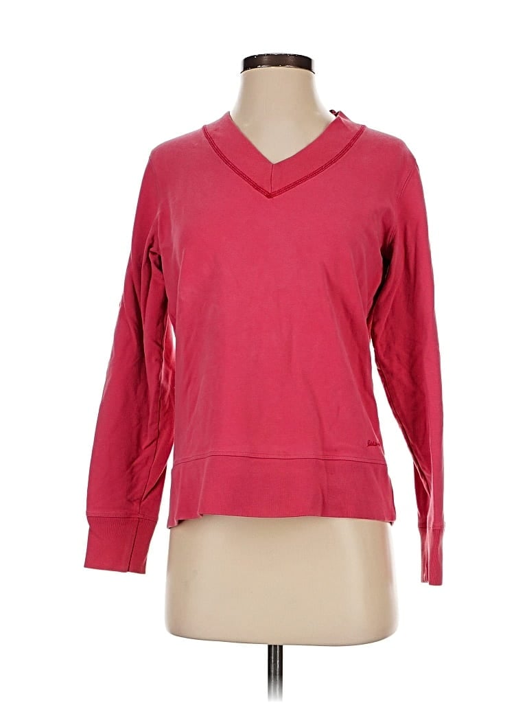 Pre-owned Eddie Bauer Long Sleeve Top Pink V-neck Tops