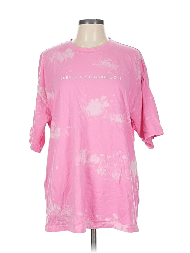 Pre-owned Curves N Combatboots Short Sleeve T-shirt In Pink