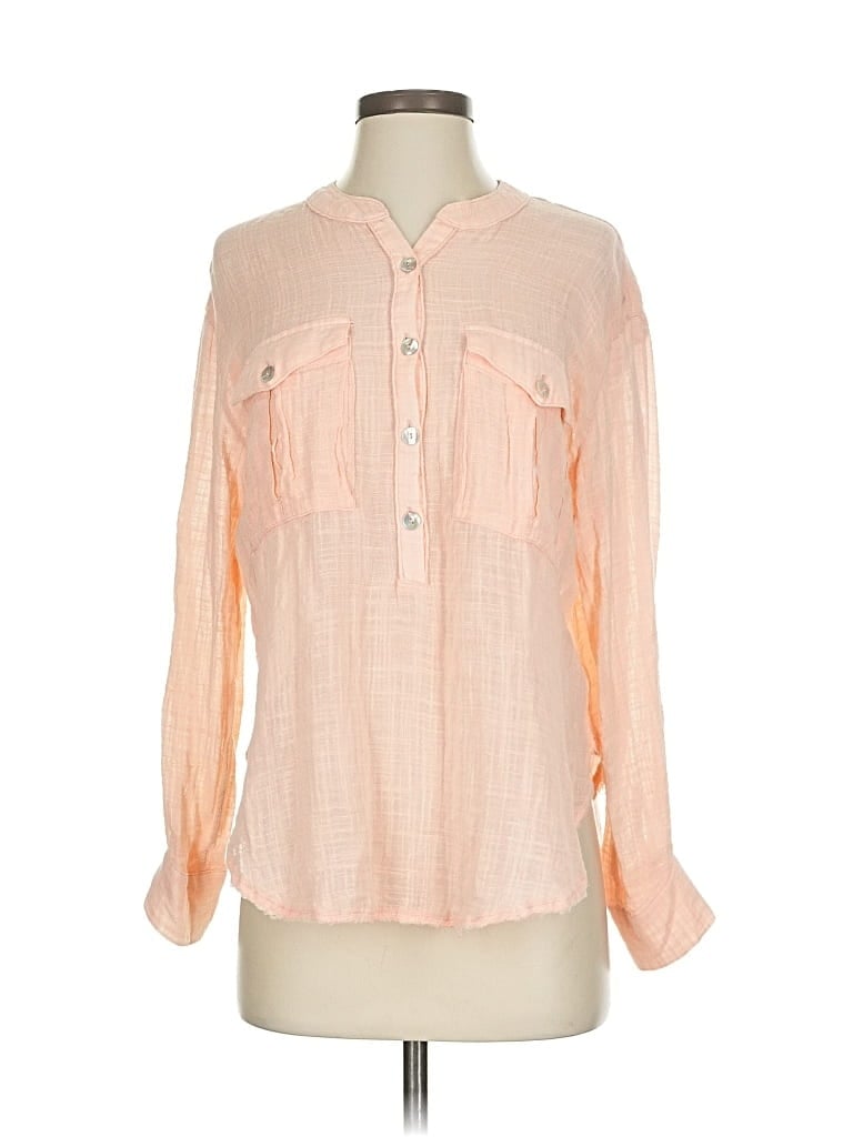 Pre-owned Free People Long Sleeve Blouse In Pink