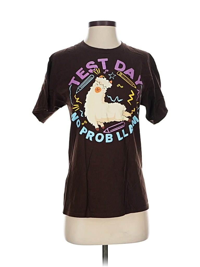 Pre-owned Port & Company Short Sleeve T-shirt In Brown