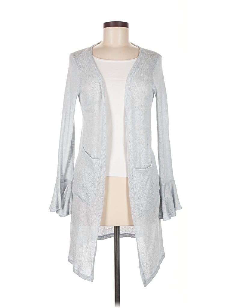 Blue Rain Cardigan Sweater In Gray