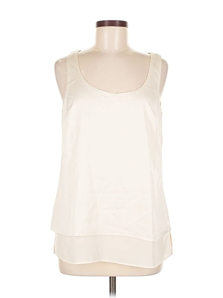 Pre-owned H By Halston Sleeveless Blouse In White
