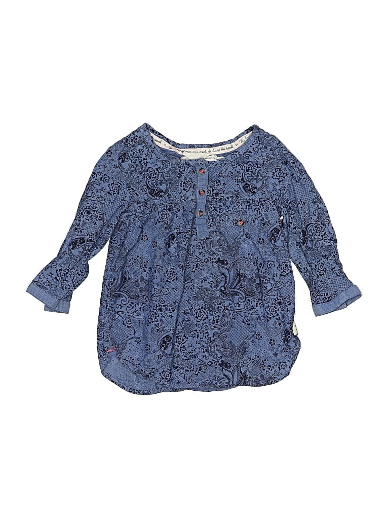 Pre-owned H&m L.o.g.g. Kids' Long Sleeve Henley Shirt In Blue