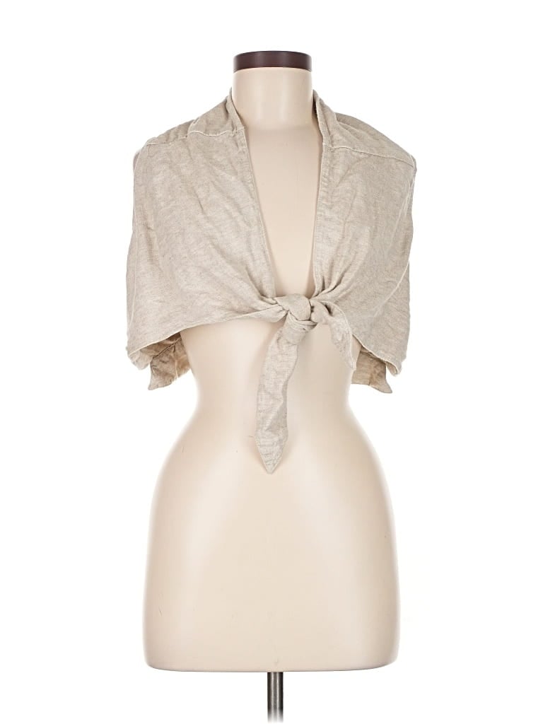 Pre-owned Abercrombie & Fitch Tank Top Tan Tie Neck Tops In Brown