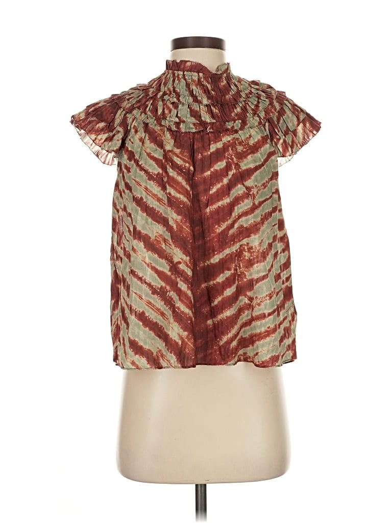 Pre-owned Ulla Johnson Short Sleeve Blouse In Green