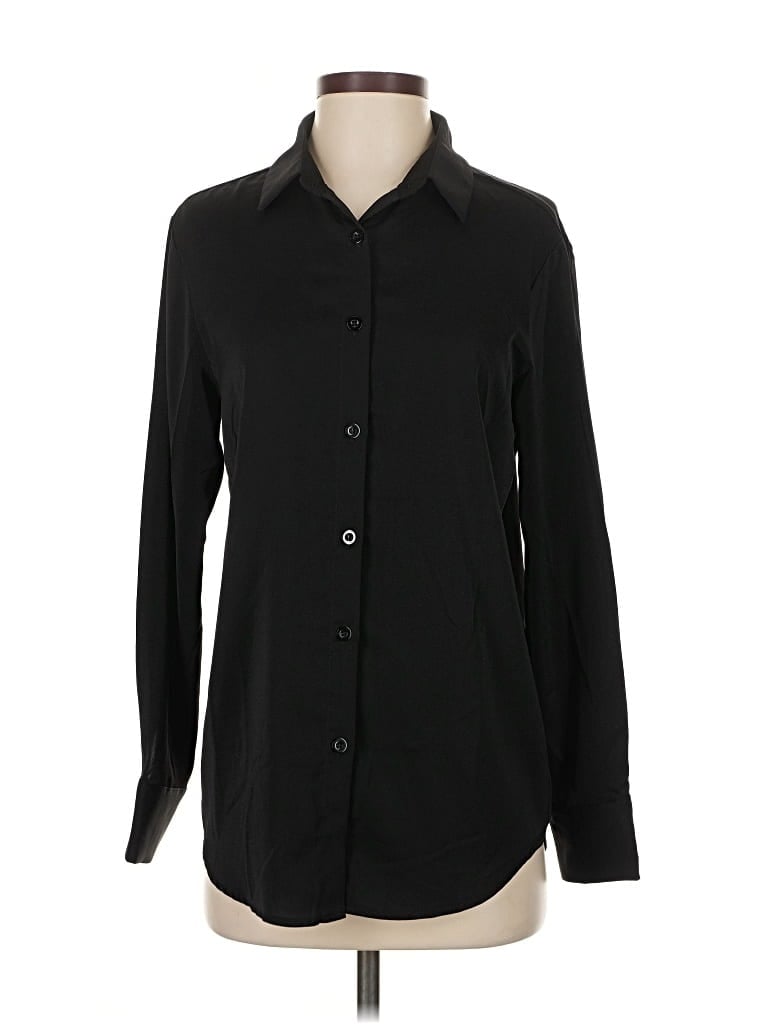 Pre-owned Assorted Brands Long Sleeve Blouse In Black