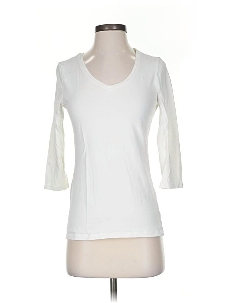 Pre-owned Gap Outlet 3/4 Sleeve T-shirt In White