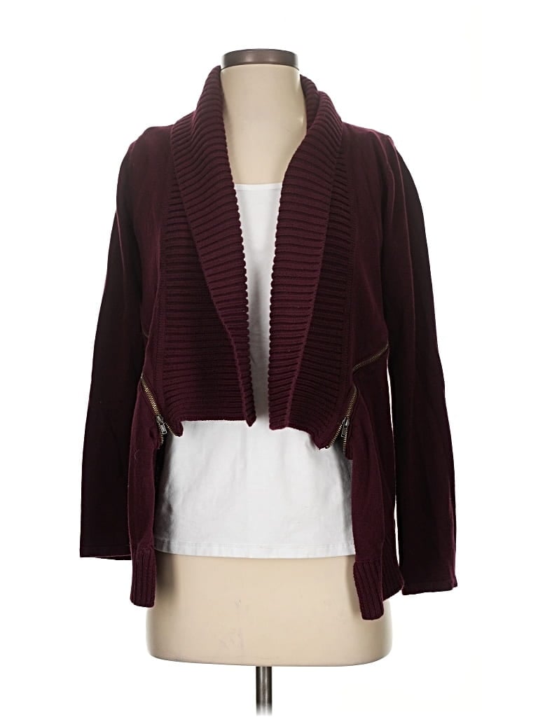 Pre-owned Market & Spruce Cardigan Sweater In Burgundy