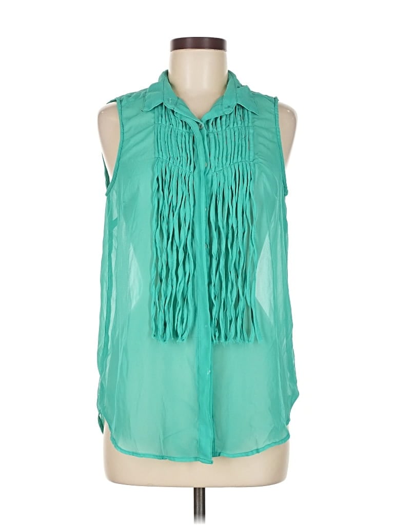 Pre-owned Angie Sleeveless Blouse In Blue