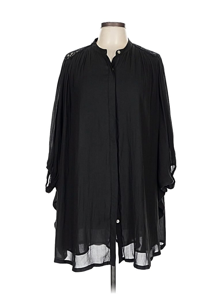 Pre-owned Chelsea & Theodore 3/4 Sleeve Blouse In Black