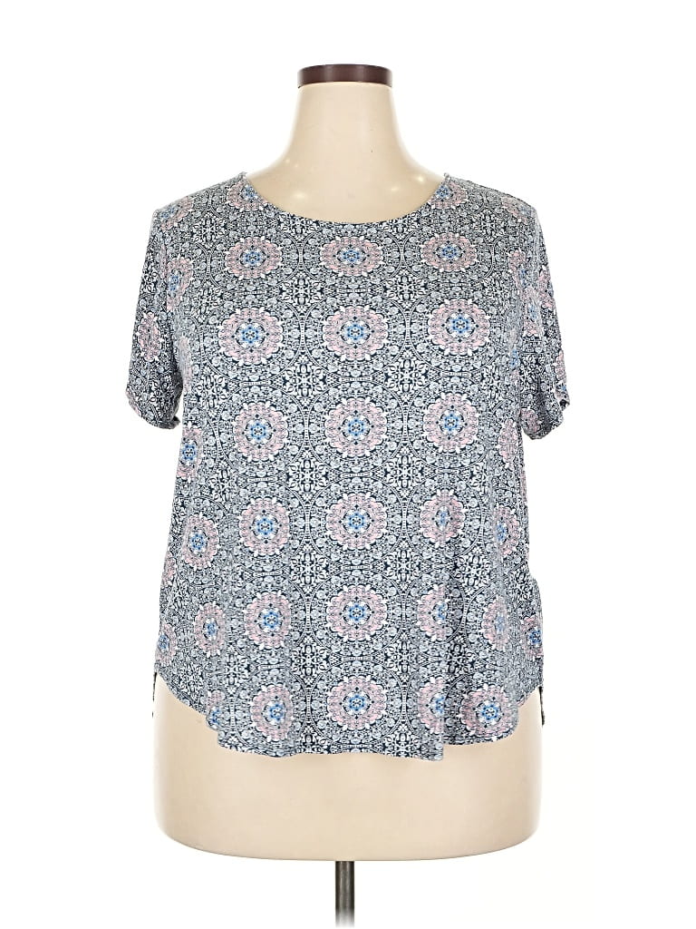 Pre-owned Philosophy Republic Clothing Short Sleeve Blouse In Gray