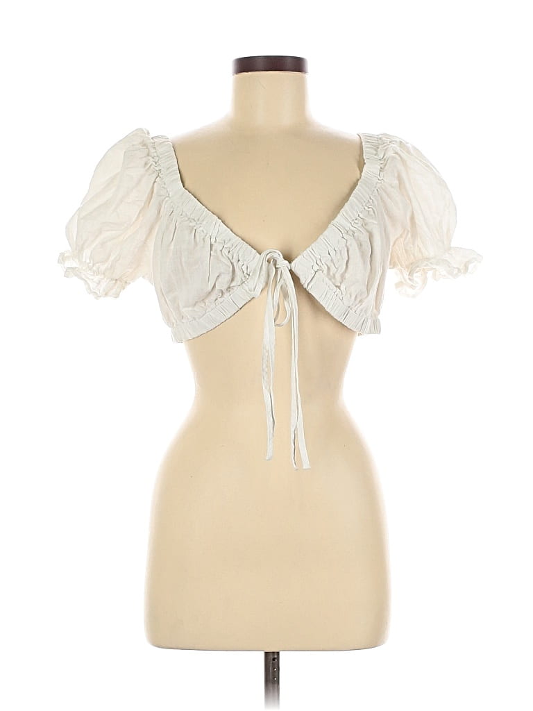 Pre-owned Princess Polly Sleeveless Blouse In White