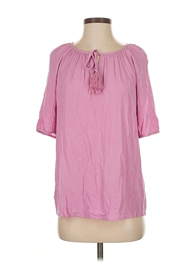 Pre-owned Style & Co Short Sleeve Blouse In Pink