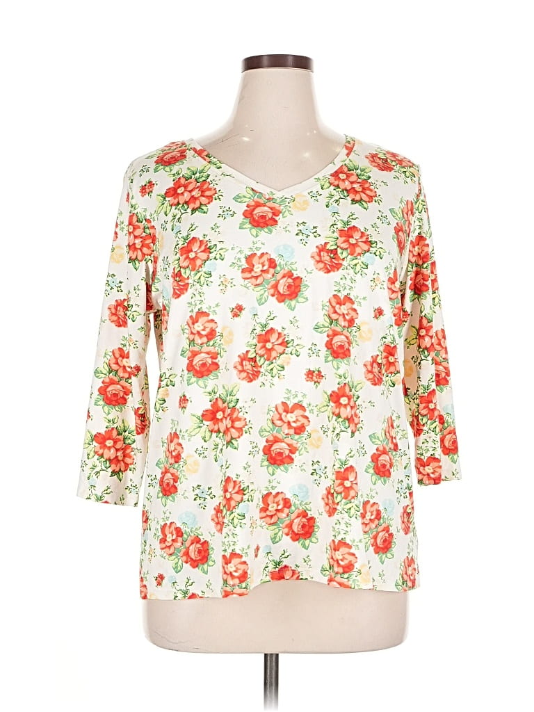 Pre-owned The Pioneer Woman 3/4 Sleeve T-shirt In White