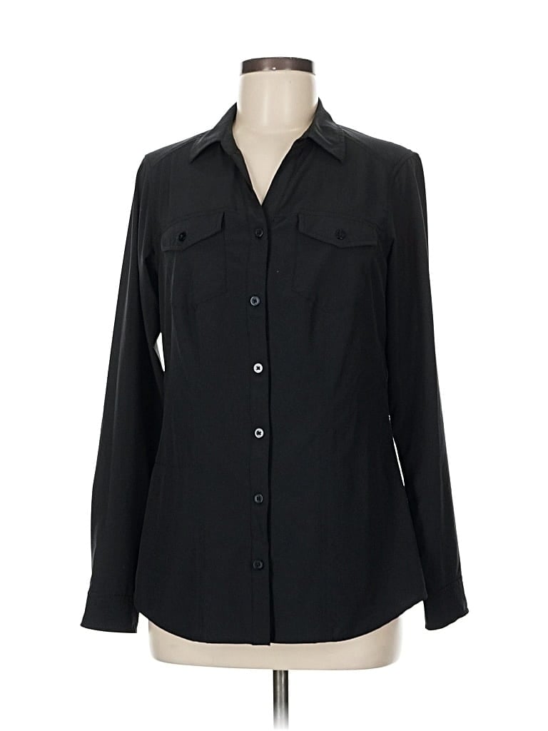 Pre-owned Exofficio Long Sleeve Blouse In Black