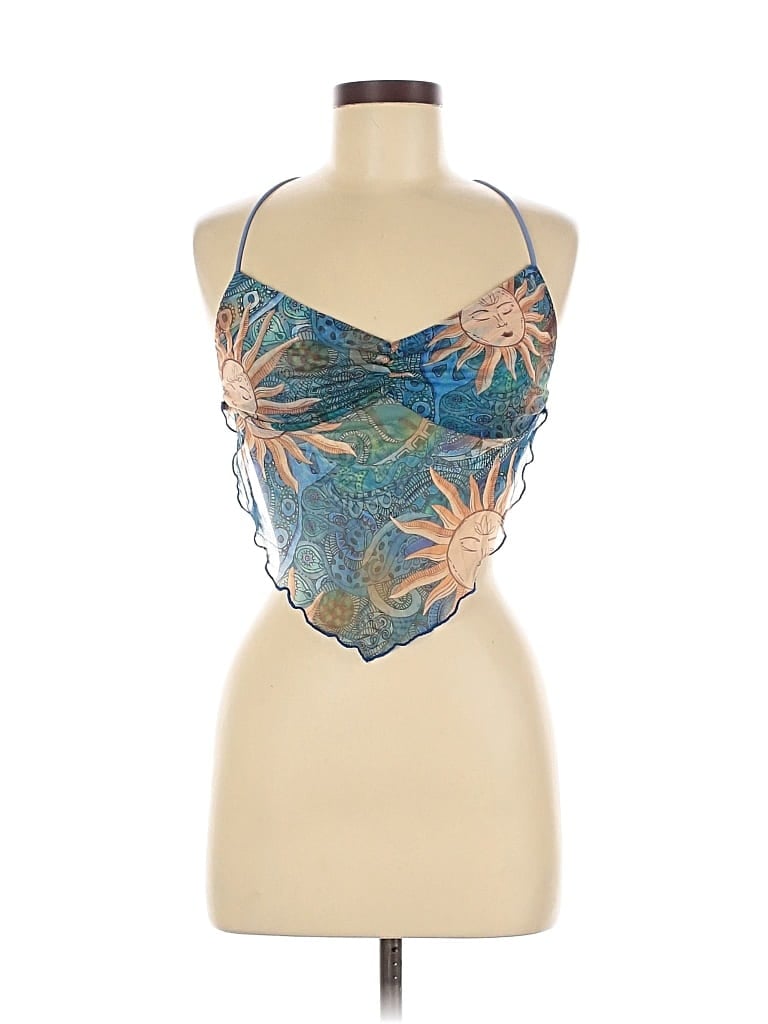 Pre-owned Shein Tank Top Blue Halter Neckline Tops