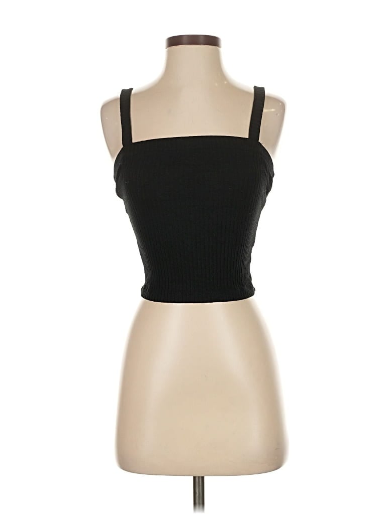 Pre-owned Blue Life Sleeveless Top Black Strapless Neckline Tops
