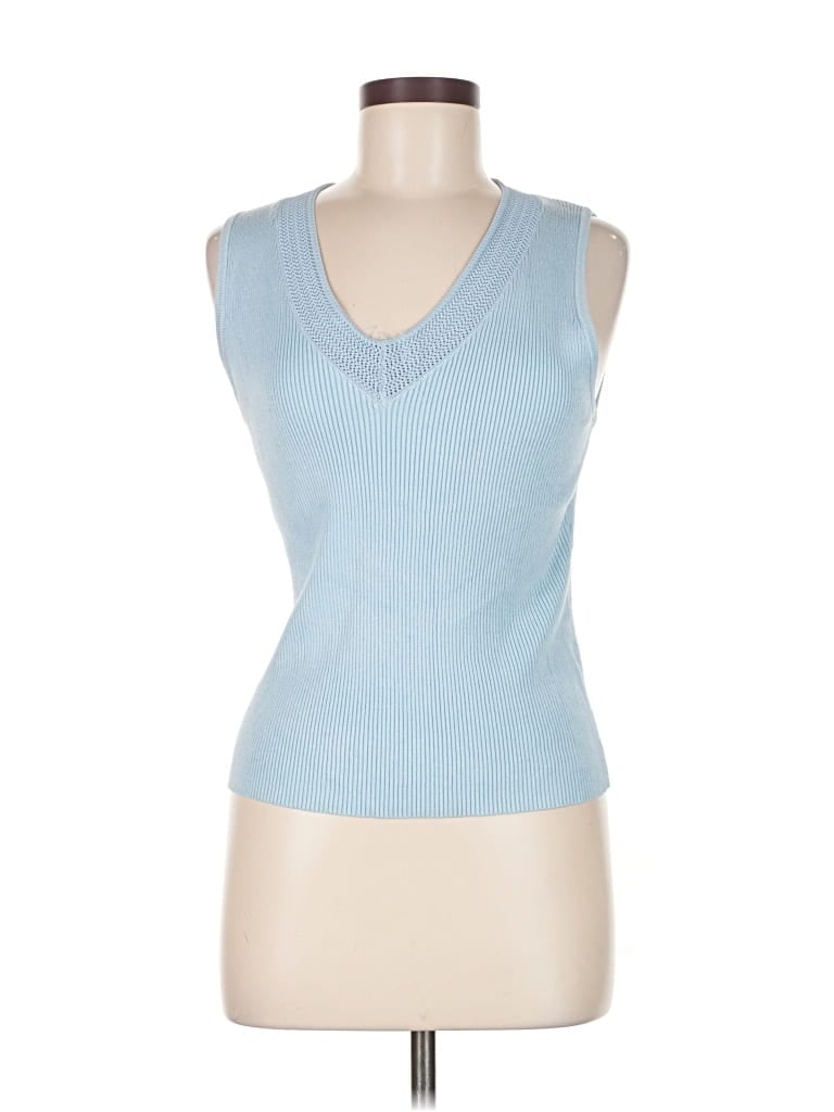 Pre-owned H By Halston Sweater Vest In Blue