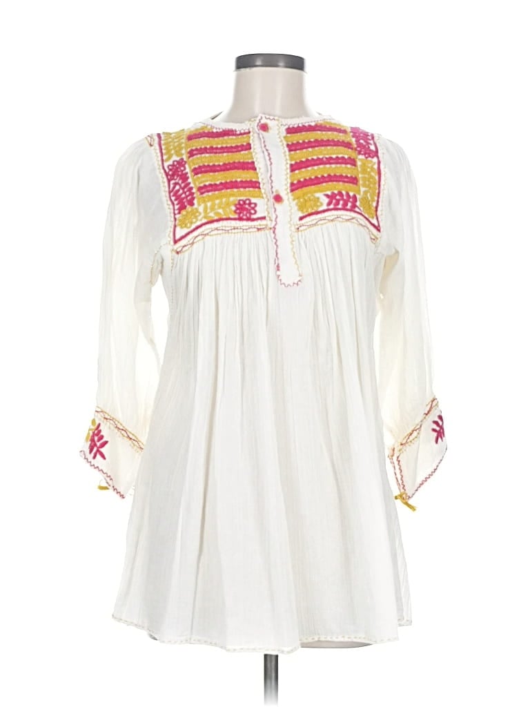 Pre-owned Unbranded 3/4 Sleeve Blouse In White