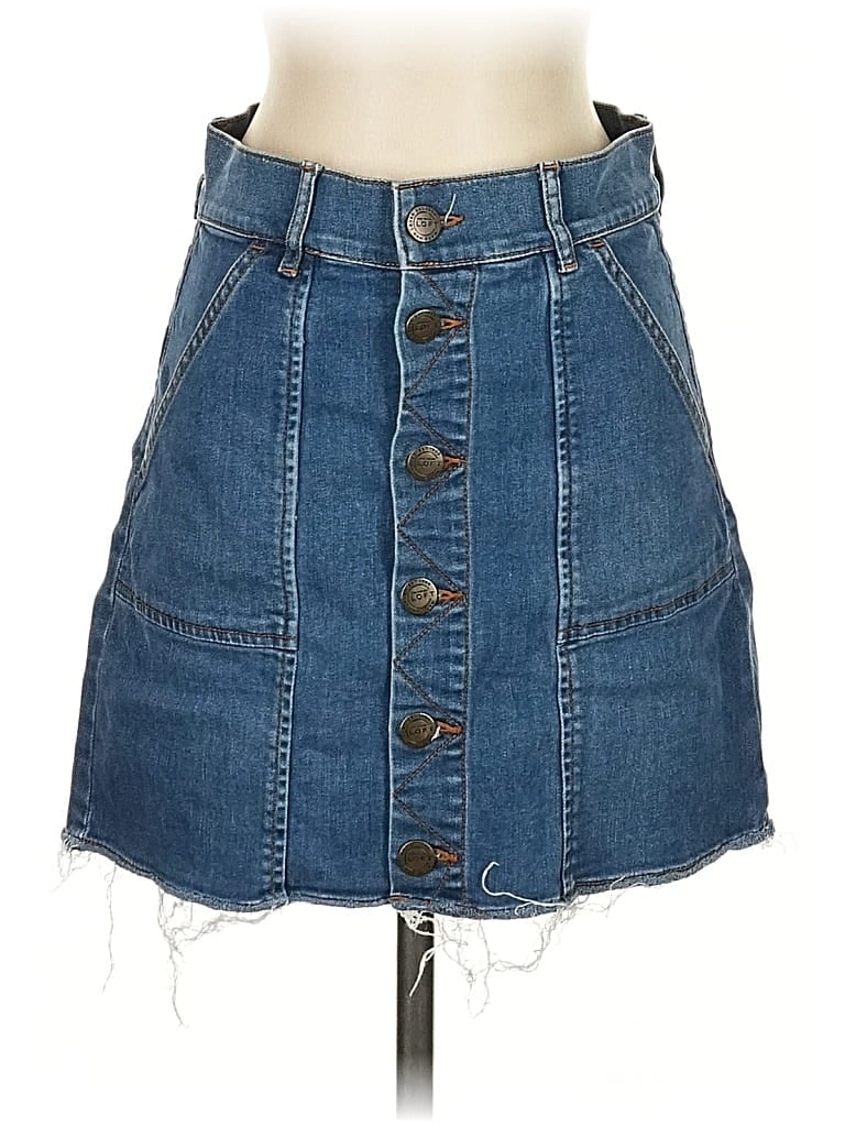 Pre-owned Ann Taylor Loft Denim Skirt In Blue