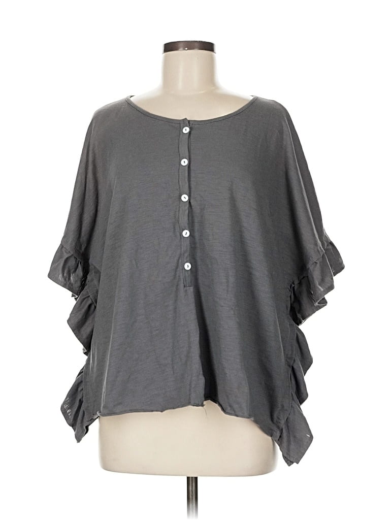 Pre-owned Unbranded Short Sleeve Blouse In Gray