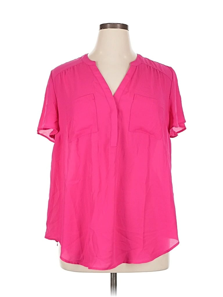 Pre-owned Torrid Short Sleeve Blouse In Pink