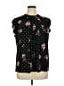 Elle Polka Dots Black Short Sleeve Blouse Size XL - photo 1