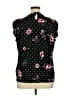 Elle Polka Dots Black Short Sleeve Blouse Size XL - photo 2