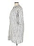 Assorted Brands Stripes Silver Blue 3/4 Sleeve Button-Down Shirt Size L - photo 5