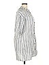 Assorted Brands Stripes Silver Blue 3/4 Sleeve Button-Down Shirt Size L - photo 4
