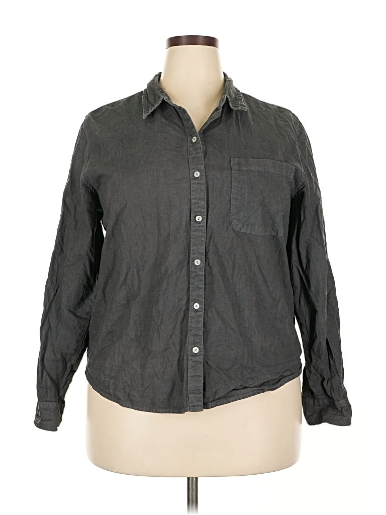 Pre-owned Universal Thread Long Sleeve Button Down Shirt In Gray