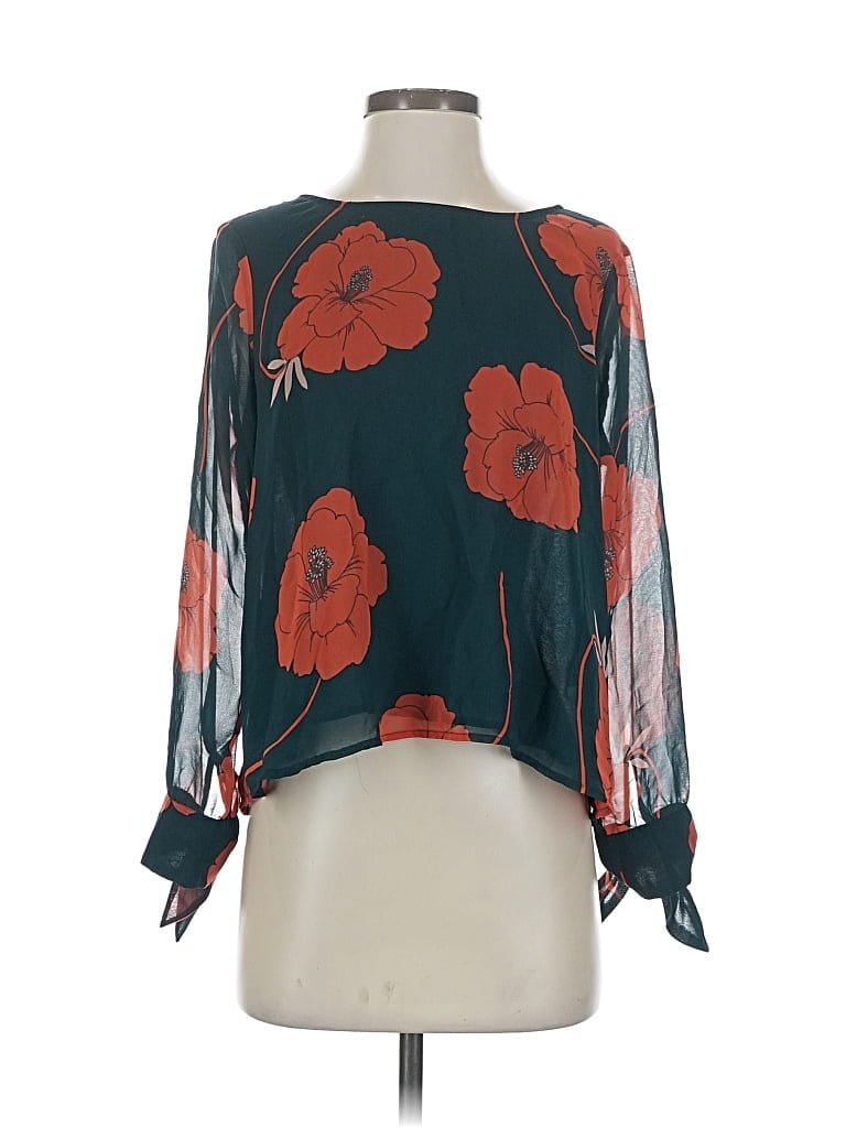 Pre-owned Cupcakes And Cashmere 3/4 Sleeve Blouse In Blue