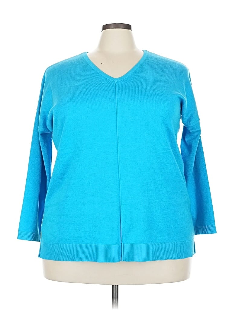 Pre-owned Lane Bryant Cardigan Sweater In Blue