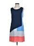 BCBGMAXAZRIA 100% Polyester Color Block Blue Casual Dress Size 0 - photo 1