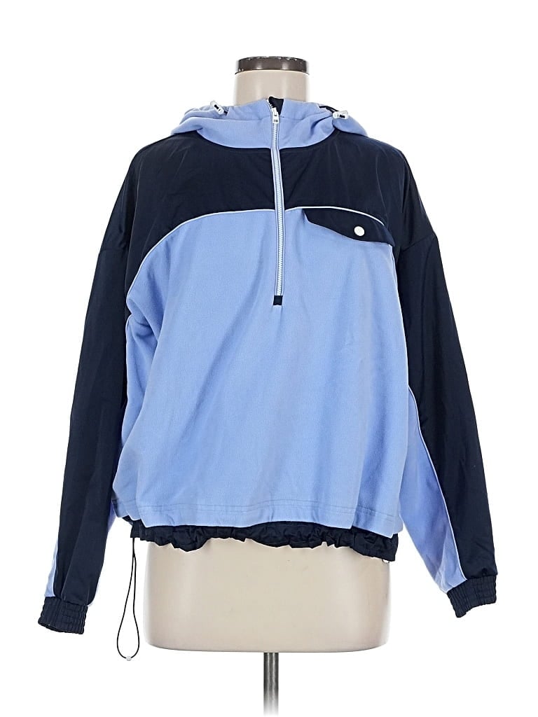 Pre-owned Athleta Windbreaker Jacket In Blue