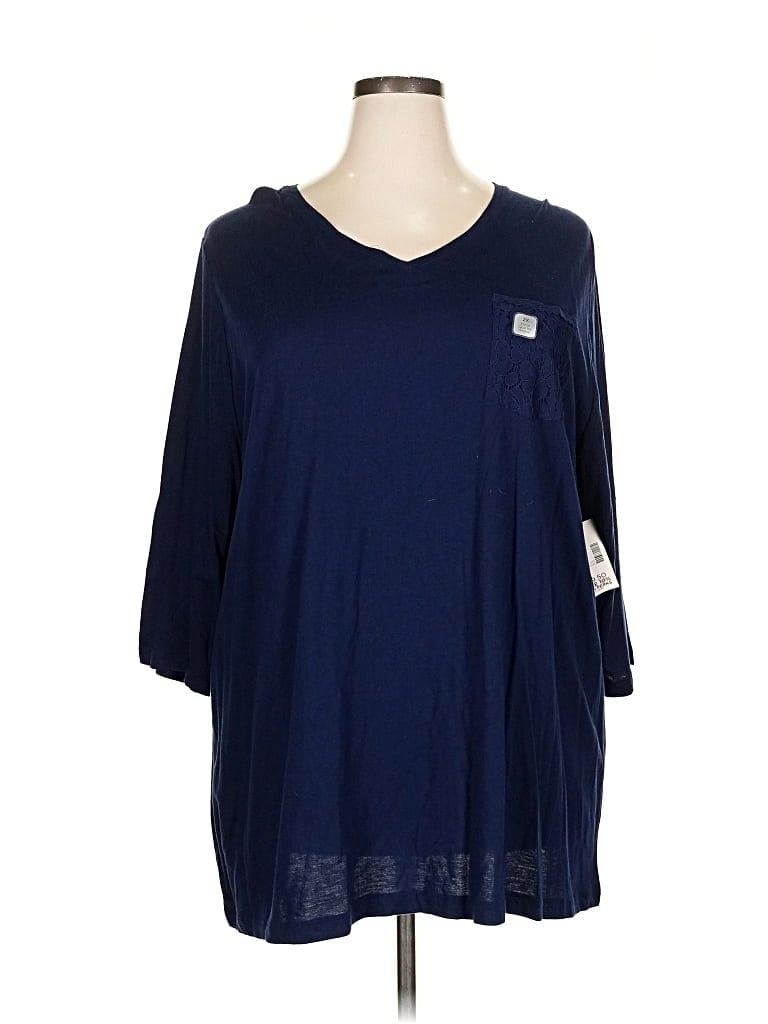 Catherines 3/4 Sleeve T-shirt In Blue