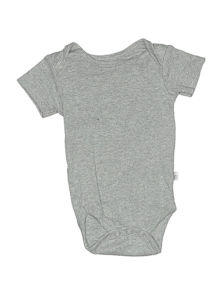 Pre-owned Honest Baby Clothing Babies' Short Sleeve Onesie In Gray