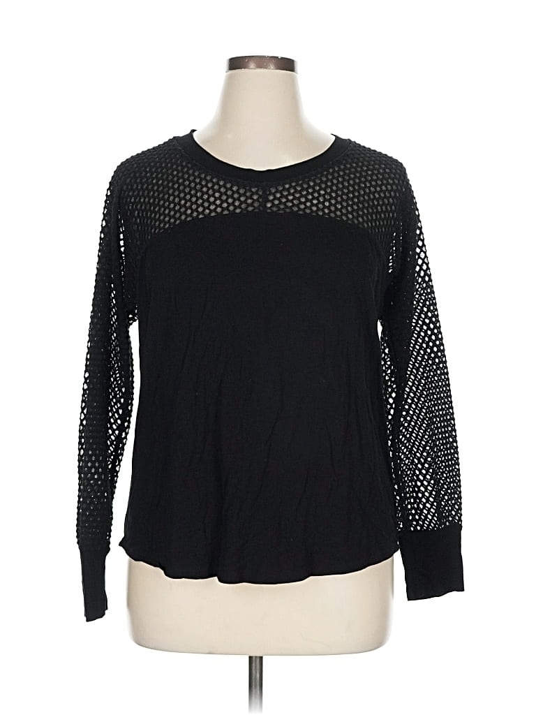 Pre-owned Gibson Long Sleeve Top Black Crew Neck Tops