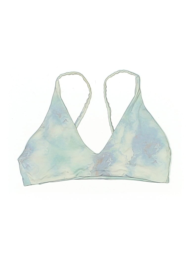 Pre-owned Midori Swimsuit Top Blue Tie-dye Pattern Swimwear