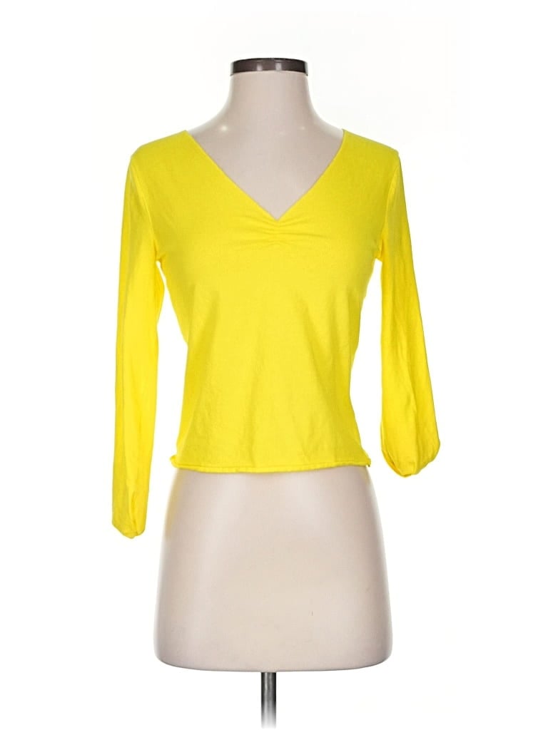 Pre-owned Wild Fable 3/4 Sleeve T-shirt In Yellow