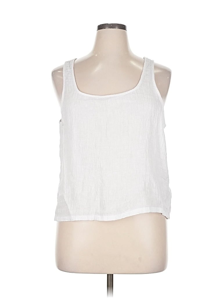 Pre-owned Sigrid Olsen Sleeveless Top White Halter Neckline Tops