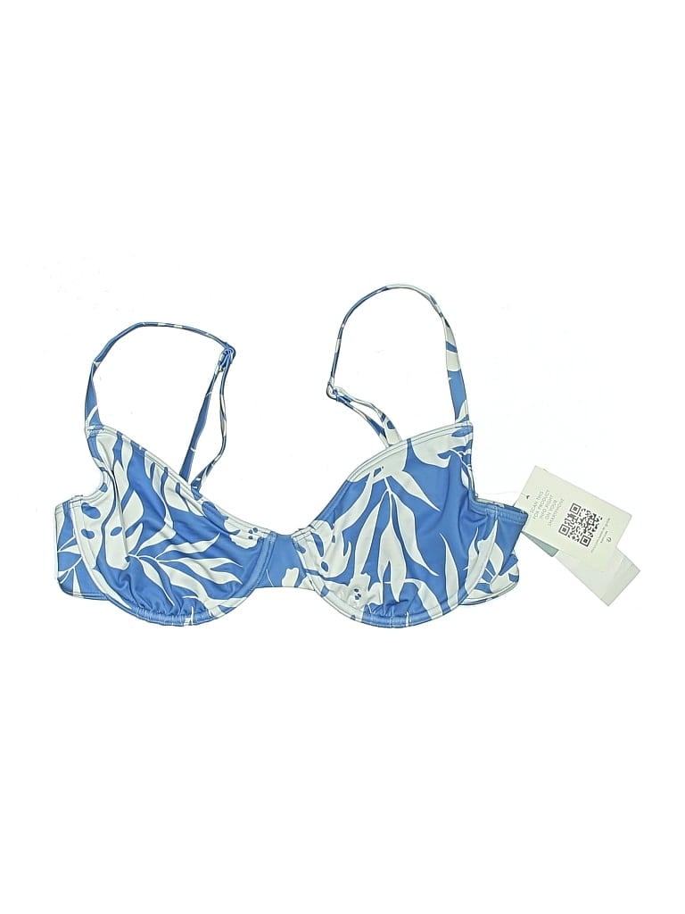 Roxy Swimsuit Top Blue Print Pattern Swimwear