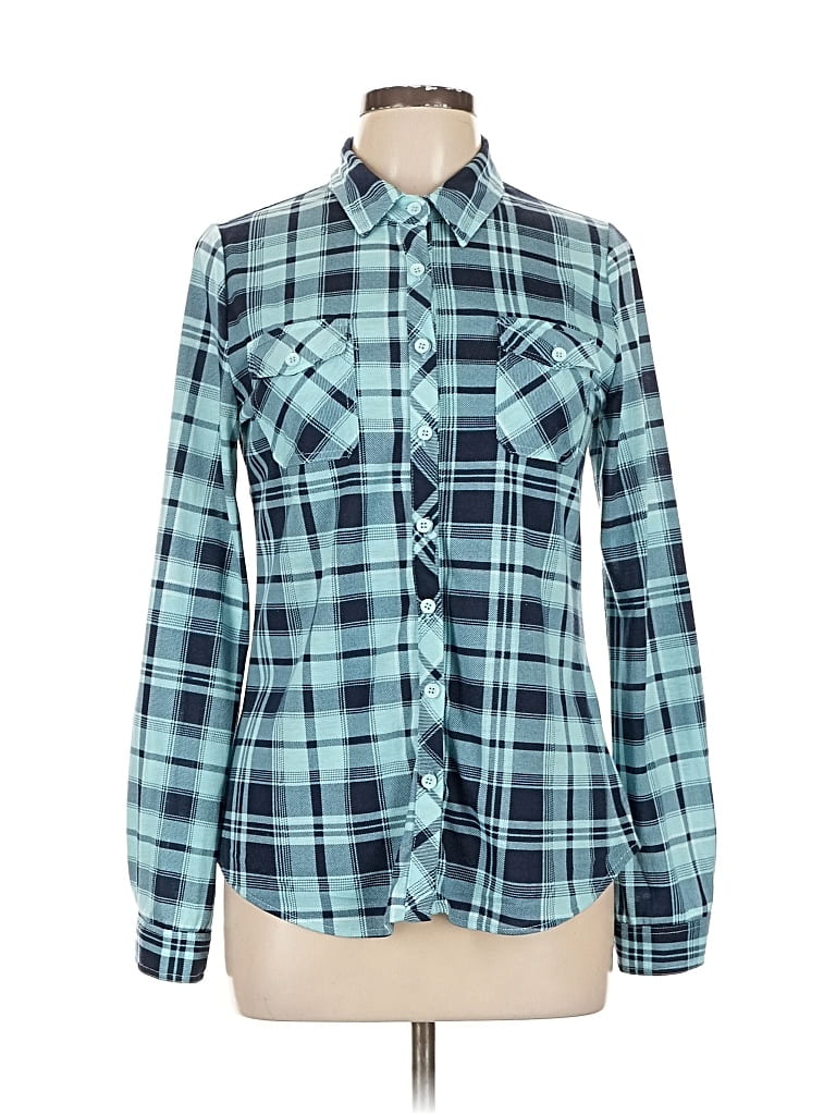 Pre-owned Assorted Brands Long Sleeve Button Down Shirt In Blue