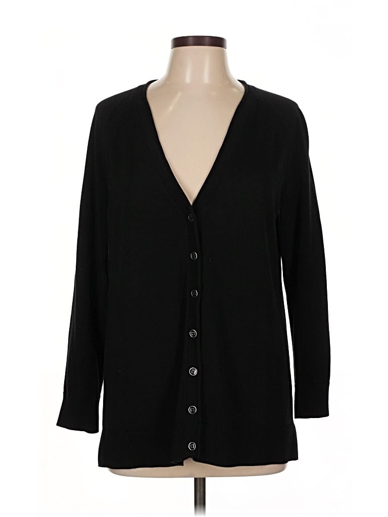 Pre-owned Talbots Cardigan Sweater In Black