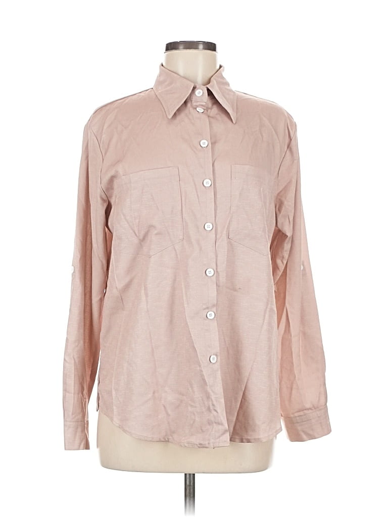 Pre-owned Unbranded Long Sleeve Button Down Shirt In Brown