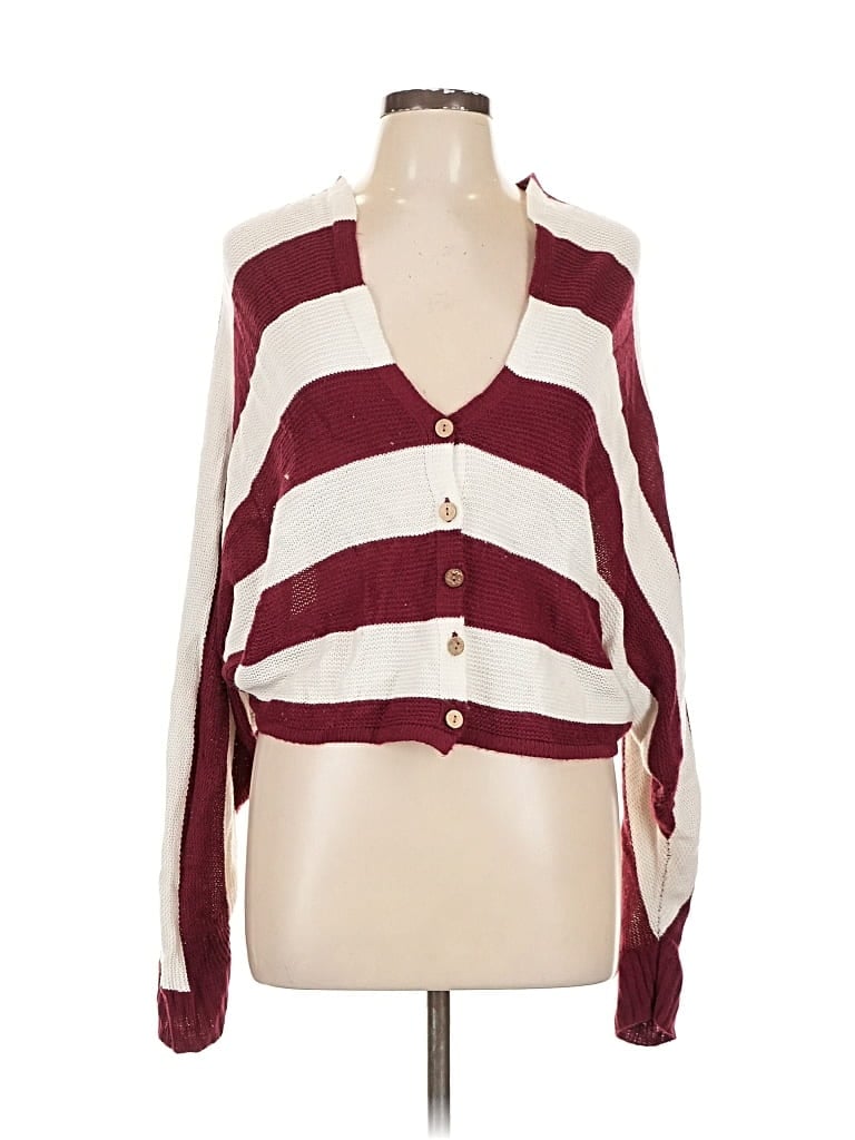 Pre-owned Chocolate Cardigan Sweater In Burgundy